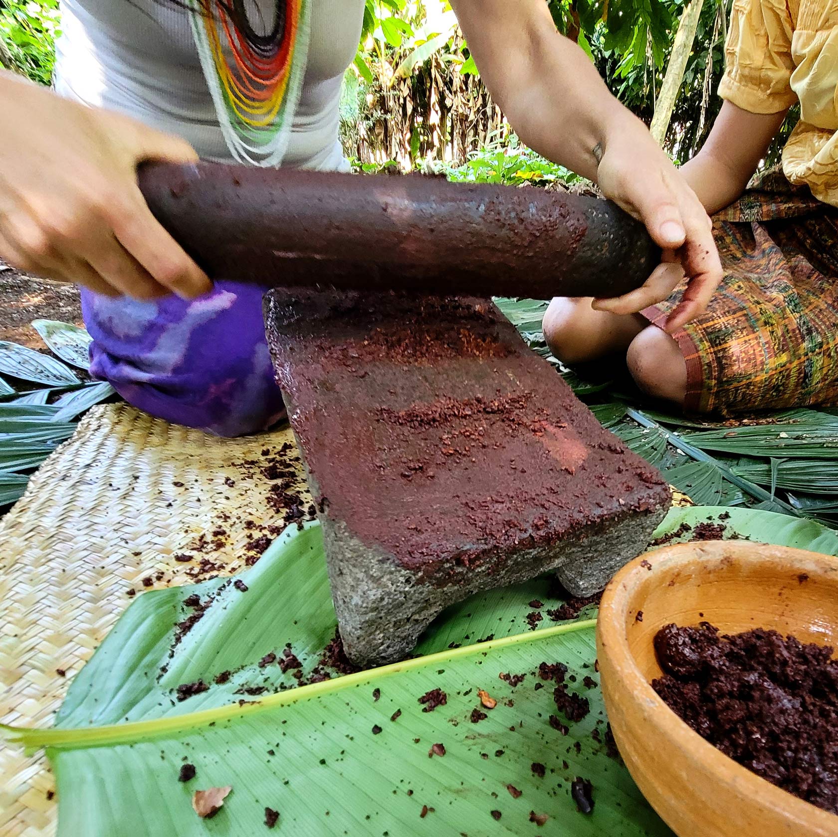 Grinding Cacao Beans in Guatamala