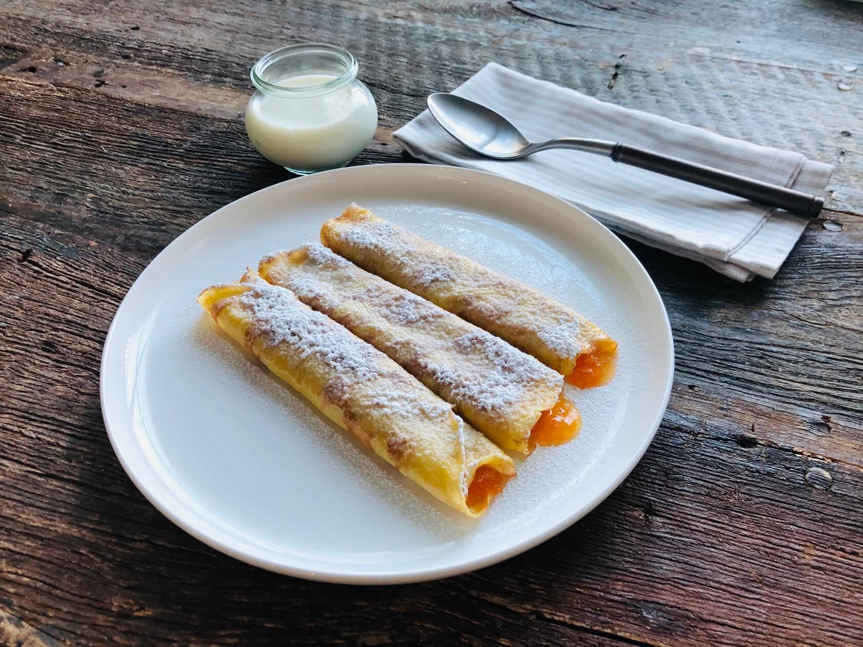 Austrian Pancakes with Apricot Jam, Recipe, Crepes