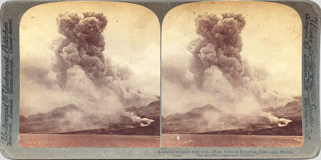 An old photo of a volcanic eruption in the virgin islands 
