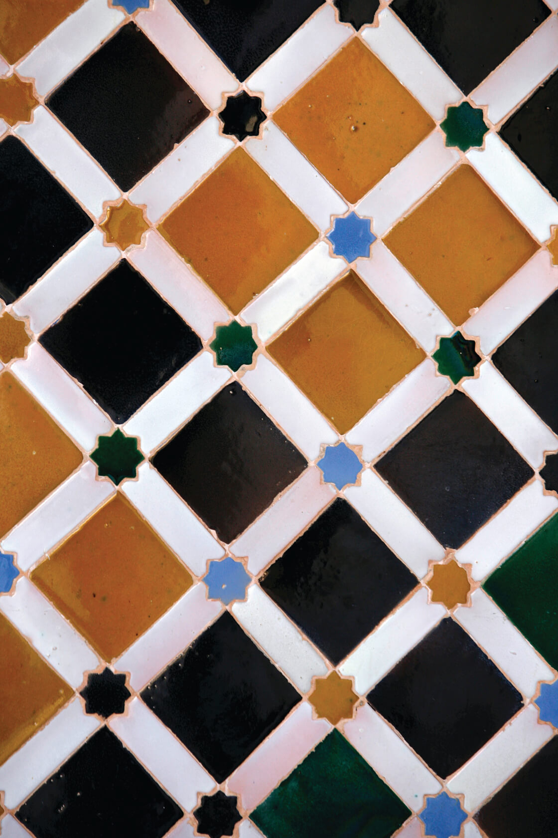 Black and yellow tile work 