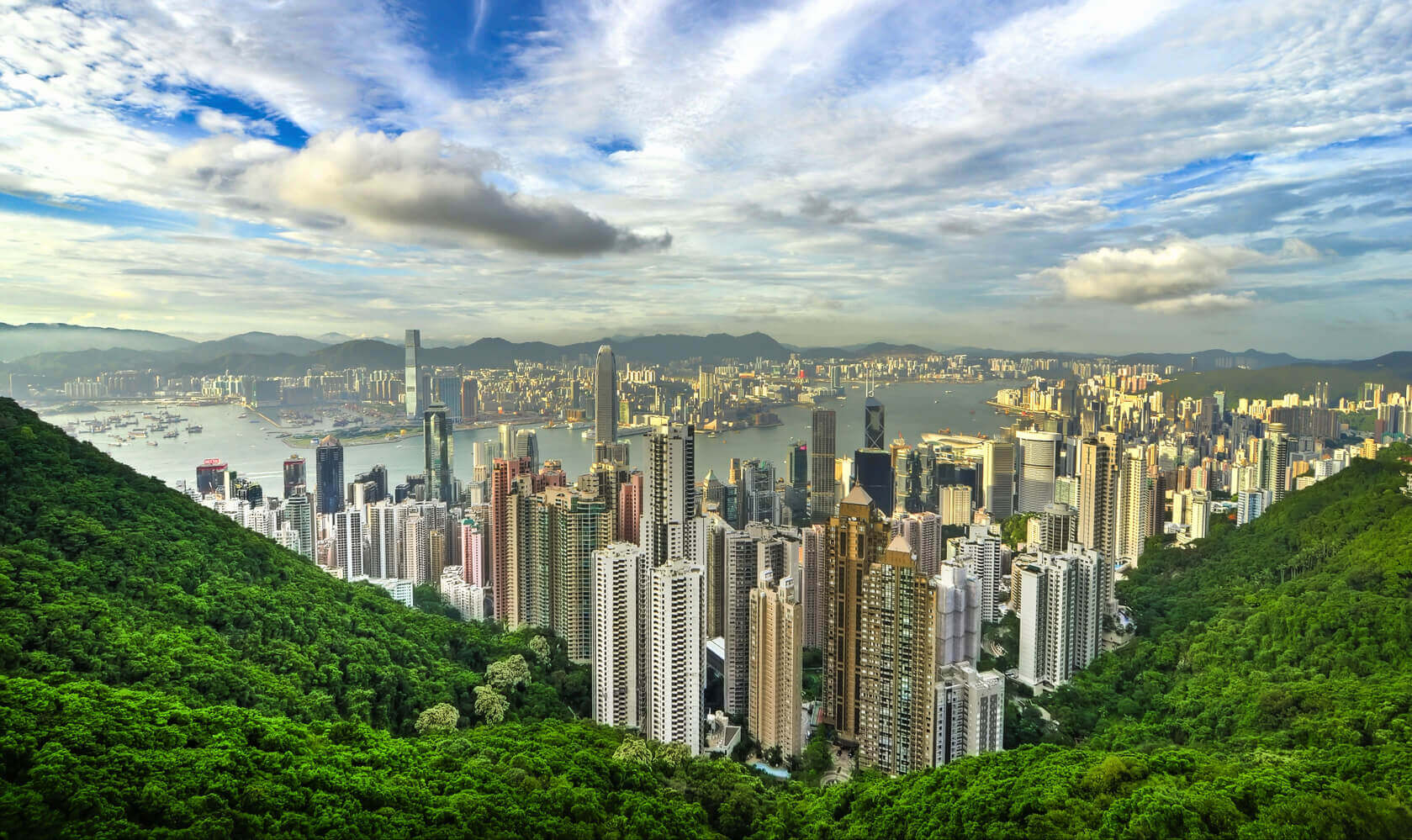 A view from Victoria Peak overlooking Hong Kong